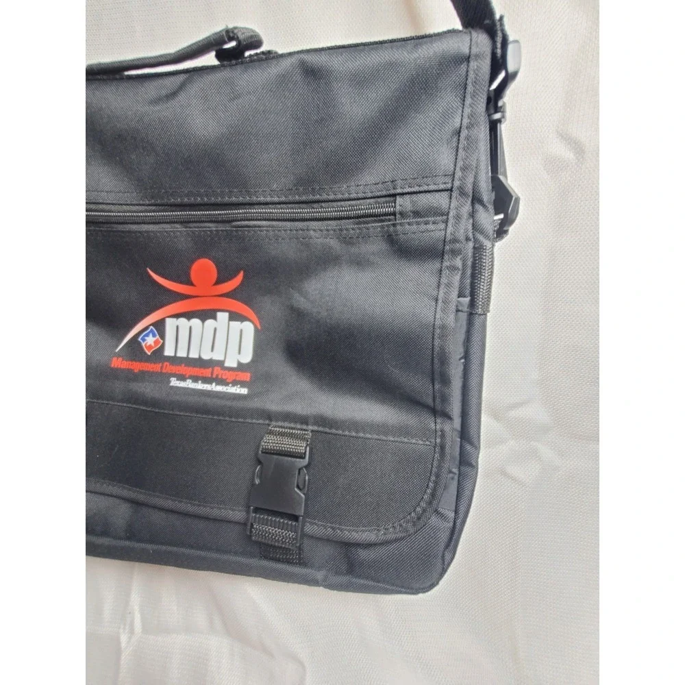 Leeds MDP Logo Travel Messenger Black Travel Bag